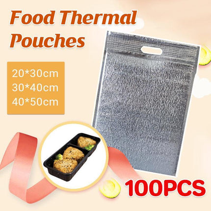 100Pcs Aluminum Foil Insulated Food Storage Bags for Thermal Cooling - Aimall