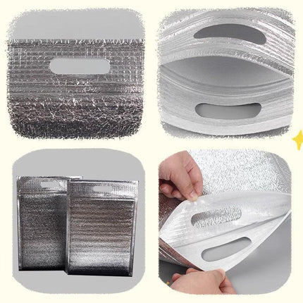 100Pcs Aluminum Foil Insulated Food Storage Bags for Thermal Cooling - Aimall