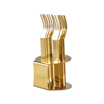 Elegant 304 Stainless Steel Fruit Forks Set of 6 For Home Dessert Cake Use