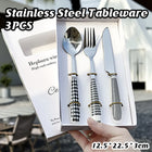 3PCS Stainless Steel Ceramic Handle Cutlery Set for Dining Kitchen Hotel Gift