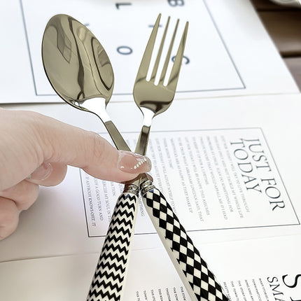 3PCS Stainless Steel Ceramic Handle Cutlery Set for Dining Kitchen Hotel Gift
