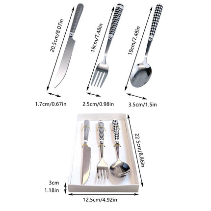 3PCS Stainless Steel Ceramic Handle Cutlery Set for Dining Kitchen Hotel Gift