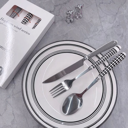 3PCS Stainless Steel Ceramic Handle Cutlery Set for Dining Kitchen Hotel Gift