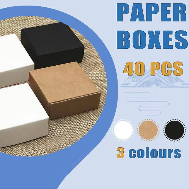 40x Paper Wedding Favour Boxes Party Favour Cookie Candy Soap Bomboniere boxes - Aimall