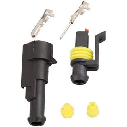 10 Set 2 Pin Waterproof Car Electrical Wire Sealed Connector Plug Cable 12V Kit