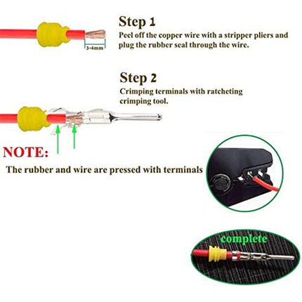 10 Set 2 Pin Waterproof Car Electrical Wire Sealed Connector Plug Cable 12V Kit