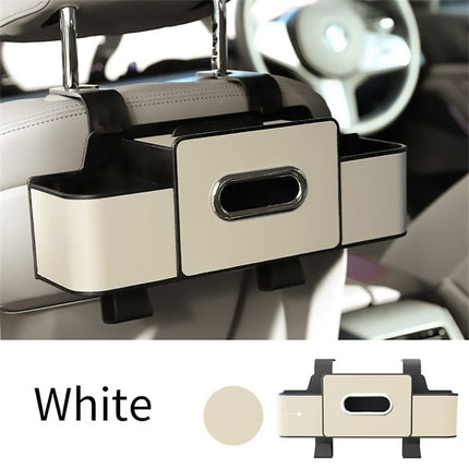Vehicle Backrest Storage Box Multifunctional Organizer with Tissue and Cup Holders