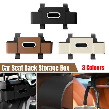 Vehicle Backrest Storage Box Multifunctional Organizer with Tissue and Cup Holders