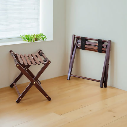 Foldable Bamboo Wooden Stool Small Portable Camping Fishing Seat Outdoor Bench