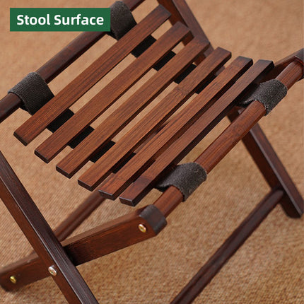 Foldable Bamboo Wooden Stool Small Portable Camping Fishing Seat Outdoor Bench