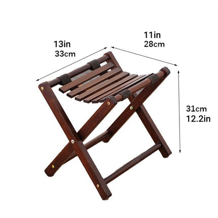 Foldable Bamboo Wooden Stool Small Portable Camping Fishing Seat Outdoor Bench