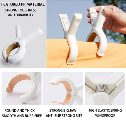 12 Pieces of Plastic Clothes Drying Clips Bed Sheet Clips Sock Clips Quilt Clips