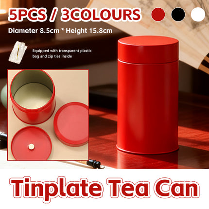5PCS Tinplate Tea Storage Can Airtight Tin Tea Container for Coffee Tea Sugar