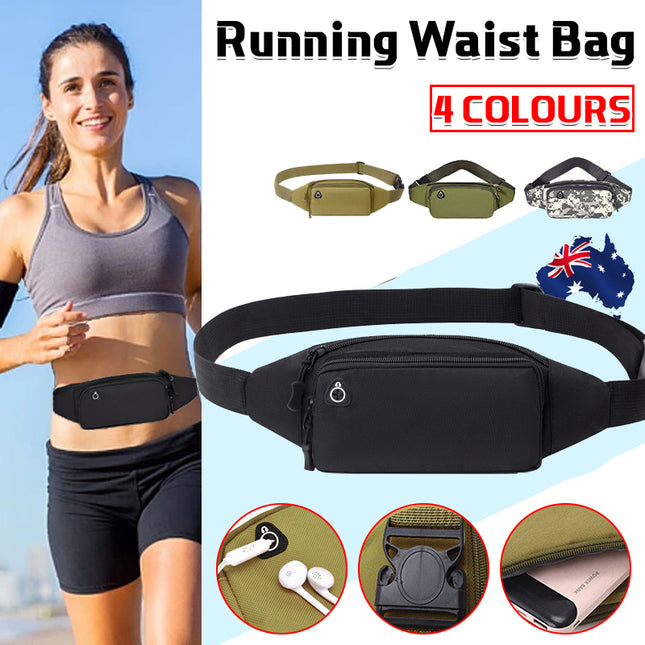 Bum Waist Bag Handy Belt Climbing Hiking Fanny Pack Zip Sport Pouch Large Unisex