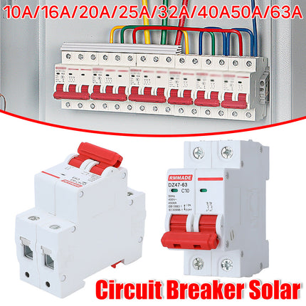 AC Circuit Breaker Solar 220-380V 2Pole Double MCB Mini 10-63 Amp
