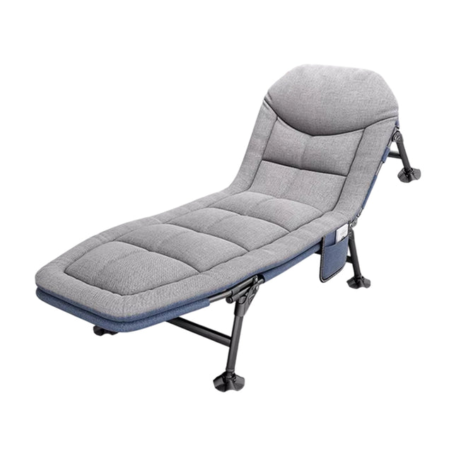 Folding Bed Single Model Dark Grey For Office Nap Camping Travel Midday Rest Use