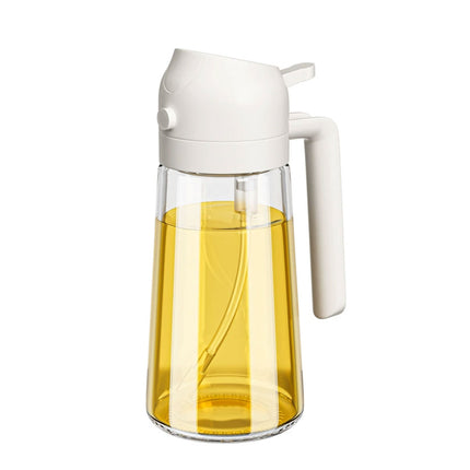 2-in-1 470ml Glass Oil Bottle Spray Pour Automatic Pressure Control Kitchen Tool