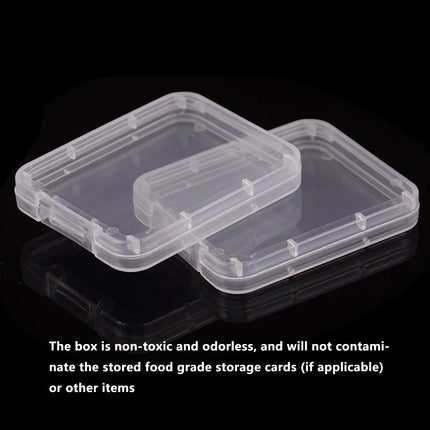 100 Pcs CF Card Cases Hard Shell Anti-Shock Clear PP for Memory Cards