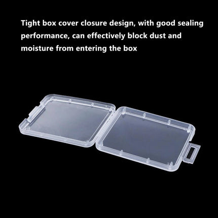 100 Pcs CF Card Cases Hard Shell Anti-Shock Clear PP for Memory Cards
