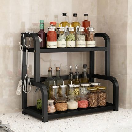 2 Tier Kitchen Spice Rack Storage Organizer Seasoning Stand Shelf Countertop