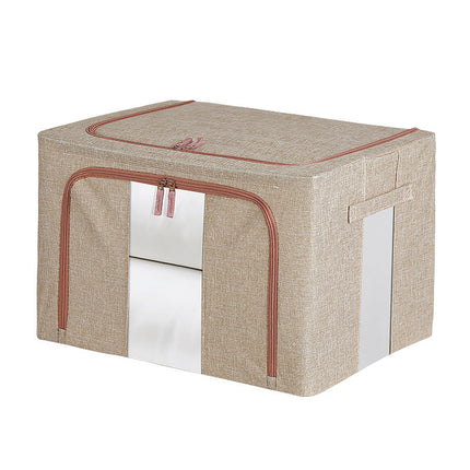 100L Foldable Storage Box Crushed Steel Frame Clothes Quilt Toys Organizer