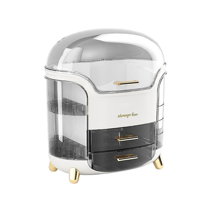 Large Capacity Cosmetic Storage Box Dustproof Organizer for Desktop Vanity Shelf