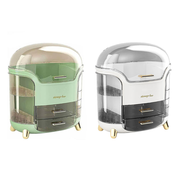 Large Capacity Cosmetic Storage Box Dustproof Organizer for Desktop Vanity Shelf