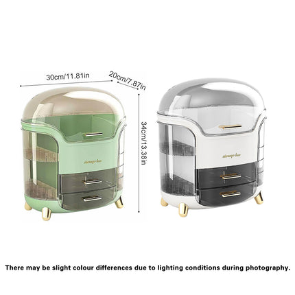 Large Capacity Cosmetic Storage Box Dustproof Organizer for Desktop Vanity Shelf