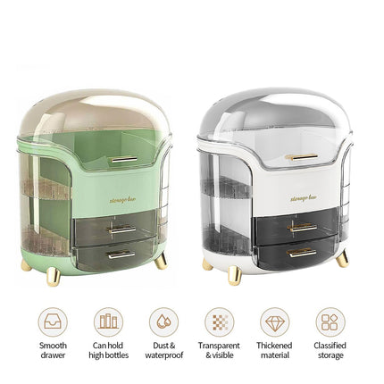 Large Capacity Cosmetic Storage Box Dustproof Organizer for Desktop Vanity Shelf