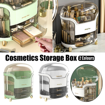 Large Capacity Cosmetic Storage Box Dustproof Organizer for Desktop Vanity Shelf