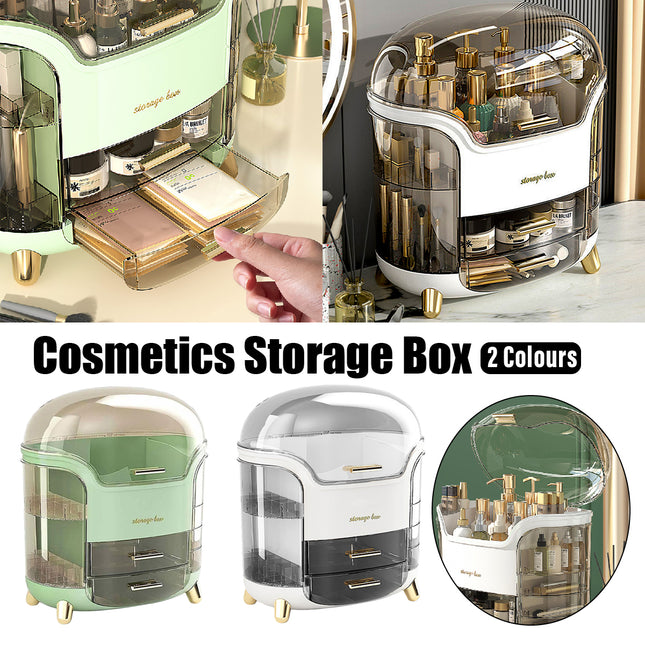 Large Capacity Cosmetic Storage Box Dustproof Organizer for Desktop Vanity Shelf
