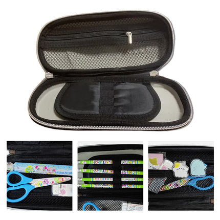 Large Capacity Stationery Box Three Layer Multifunctional Pencil Bag Case