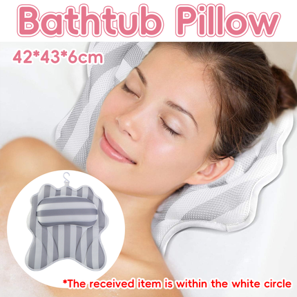 Bath Pillow Non Slip Comfortable Luxury Bath Pillow for Bathroom Spa Relaxation