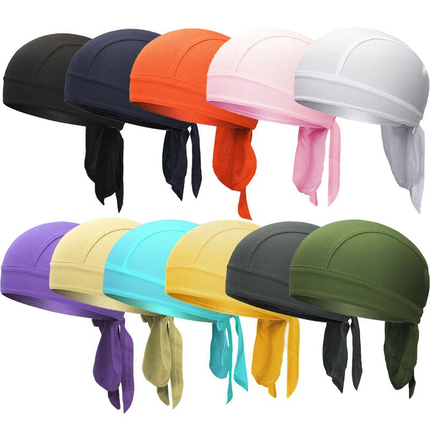 Durag Bandanna Cap Cycling Head Wraps Skull Cap Scarves Caps Motorcycle Sports