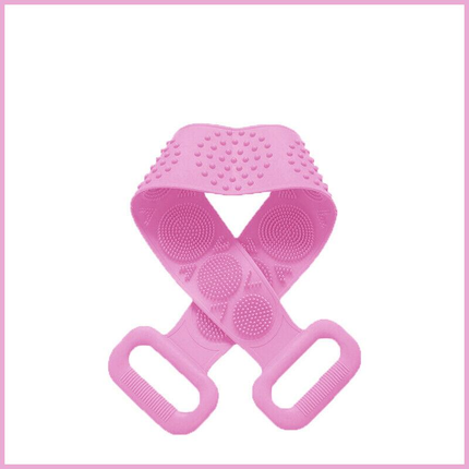 Bath Silicone Exfoliating Back Strap Scrub Shower Body Scrubber Brush Wash Clean
