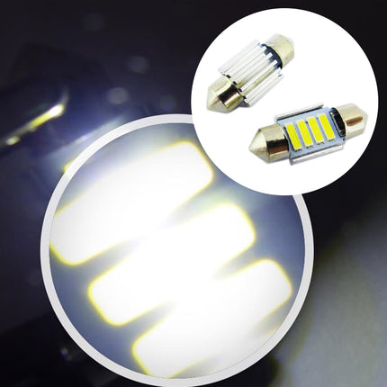 4PCS 31mm 7020 4SMD LED Festoon Interior Dome Map Light Bulbs 12V White