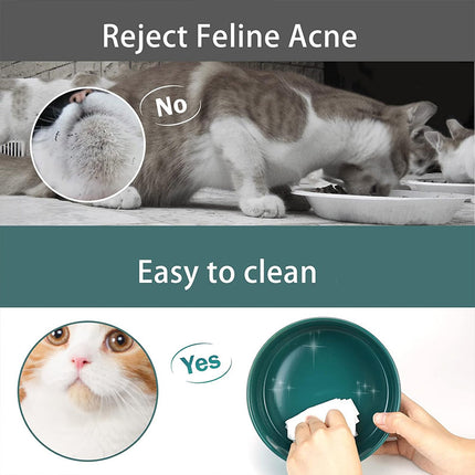 Ceramic Pet Bowl Double Cat Food Bowl Dog Water Bowl Feeding Drinking Bowl Set