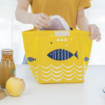 Portable Insulated Lunch Box Carry Tote Picnic Case Storage Bag 23.5x20x17cm