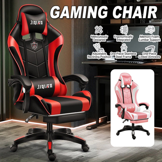 Gaming Chair Ergonomic High Back Chair with Lumbar Support Pillow and Headrest