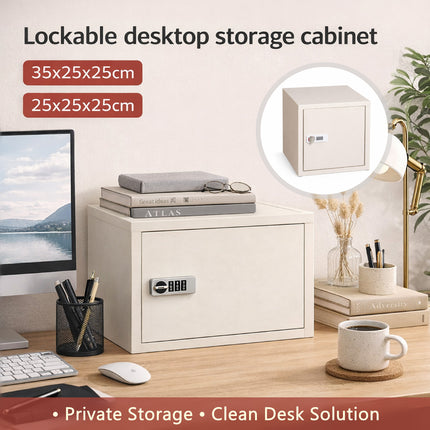 Desktop Lockable Storage Cabinet for Office Documents Personal Item Storage