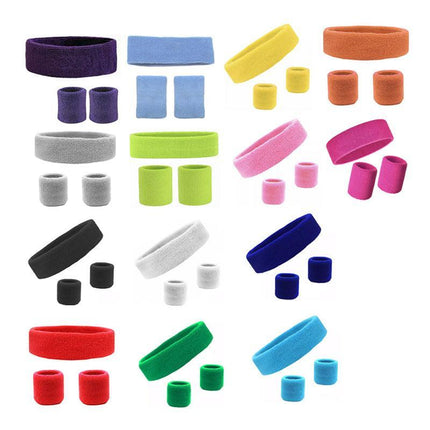 Wristbands Headband Sweatbands Sweat Band For Sport Tennis Badminton Yoga Cotton