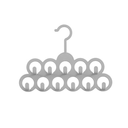 5PCS Non-slip Flocked 11-Hole Hanger for Towels Scarves Ties Drying Storage Rack