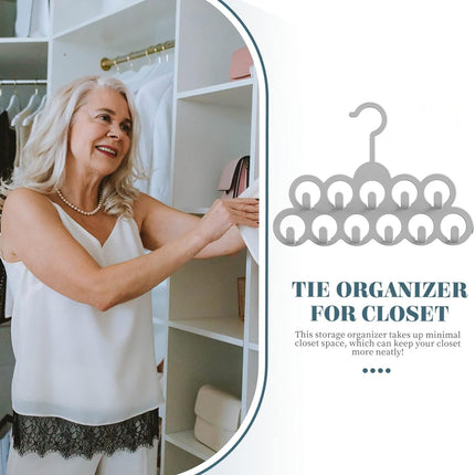 5PCS Non-slip Flocked 11-Hole Hanger for Towels Scarves Ties Drying Storage Rack