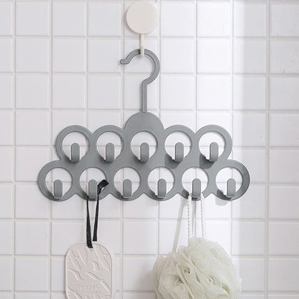 5PCS Non-slip Flocked 11-Hole Hanger for Towels Scarves Ties Drying Storage Rack
