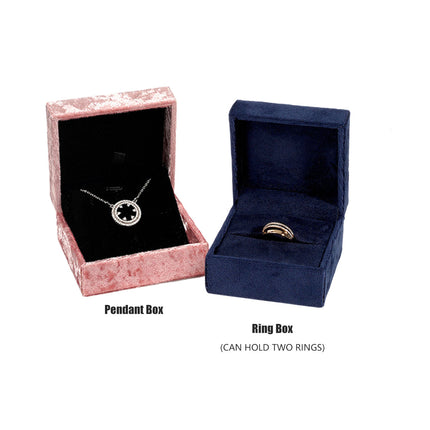 5PCS Pink Vintage Jewelry Velvet Ring Necklance Box Gift Wedding Box