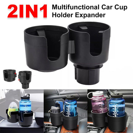 Car Cup Holder Organiser Dual 2-in-1 Adjustable Drink Holder for Vehicles
