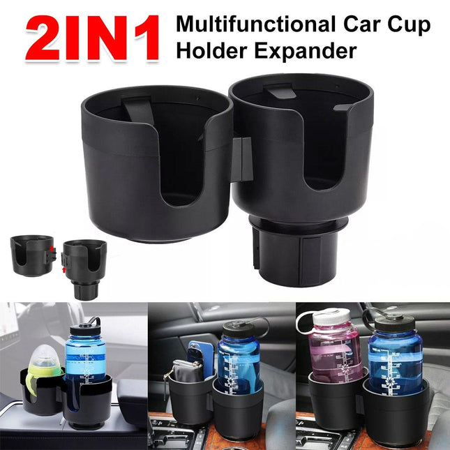 Car Cup Holder Organiser Dual 2-in-1 Adjustable Drink Holder for Vehicles