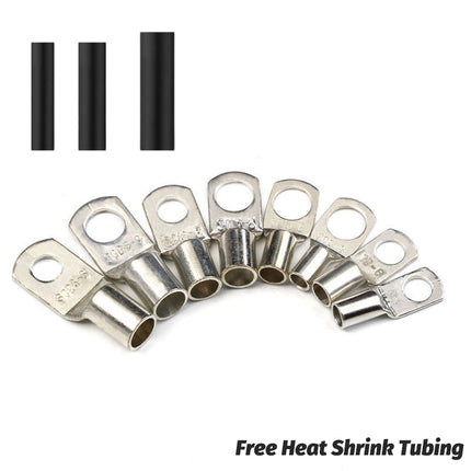 Copper Battery Cable Lug Ring Terminal Assortment Kit with Storage Box