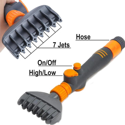 Pool Filter Cartridge Cleaning Brush Handheld Flushing Brush with Hose Connector