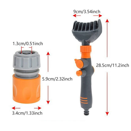 Pool Filter Cartridge Cleaning Brush Handheld Flushing Brush with Hose Connector